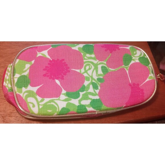 Lilly Pulitzer Cosmetic Case for Estee Lauder Floral Pink Green Travel 10"x5" - Picture 2 of 3